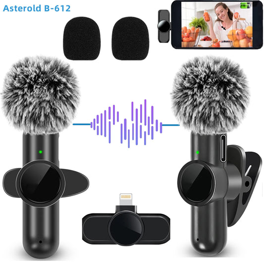 Wireless Lavalier Microphone – Noise Cancelling Clip-On Mic for Smartphones & Cameras