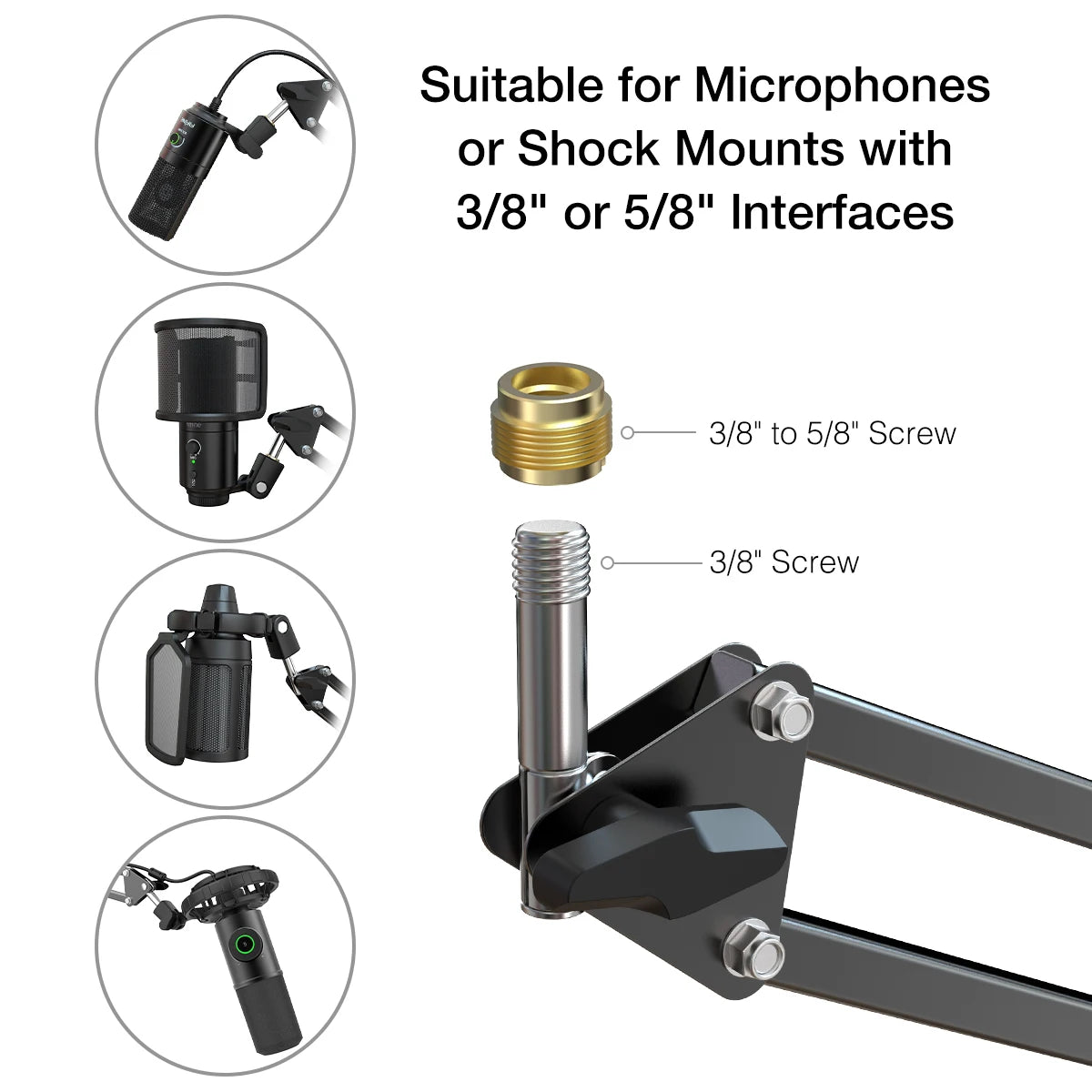 Professional Adjustable Microphone Boom Arm – Heavy Duty Desk Mount for Streaming & Recording